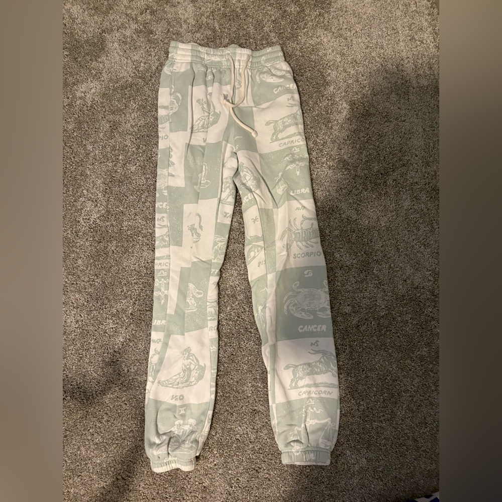 Urban outfitters Zodiac Print Joggers - Green and White